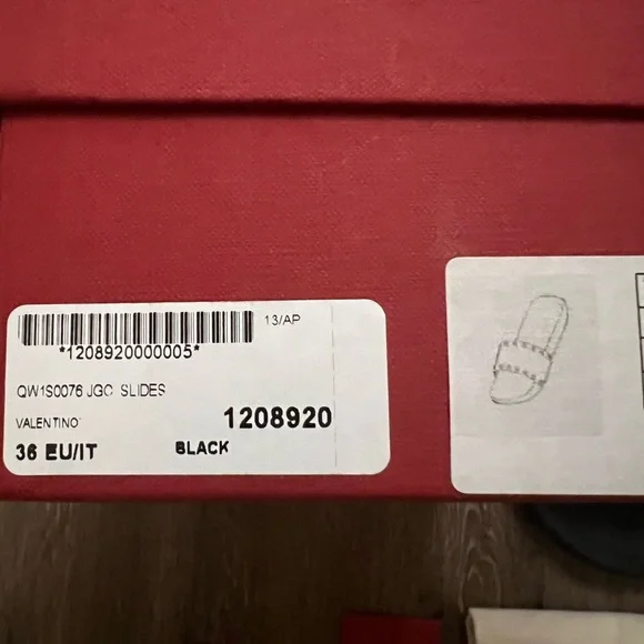 Valentino size 36 black Rockstud PVC slide sandals - Picture 2 of 6
